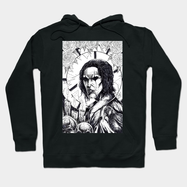 The Crow illustrated by Michael Mettlen Art Hoodie by Michael Mettlen Art